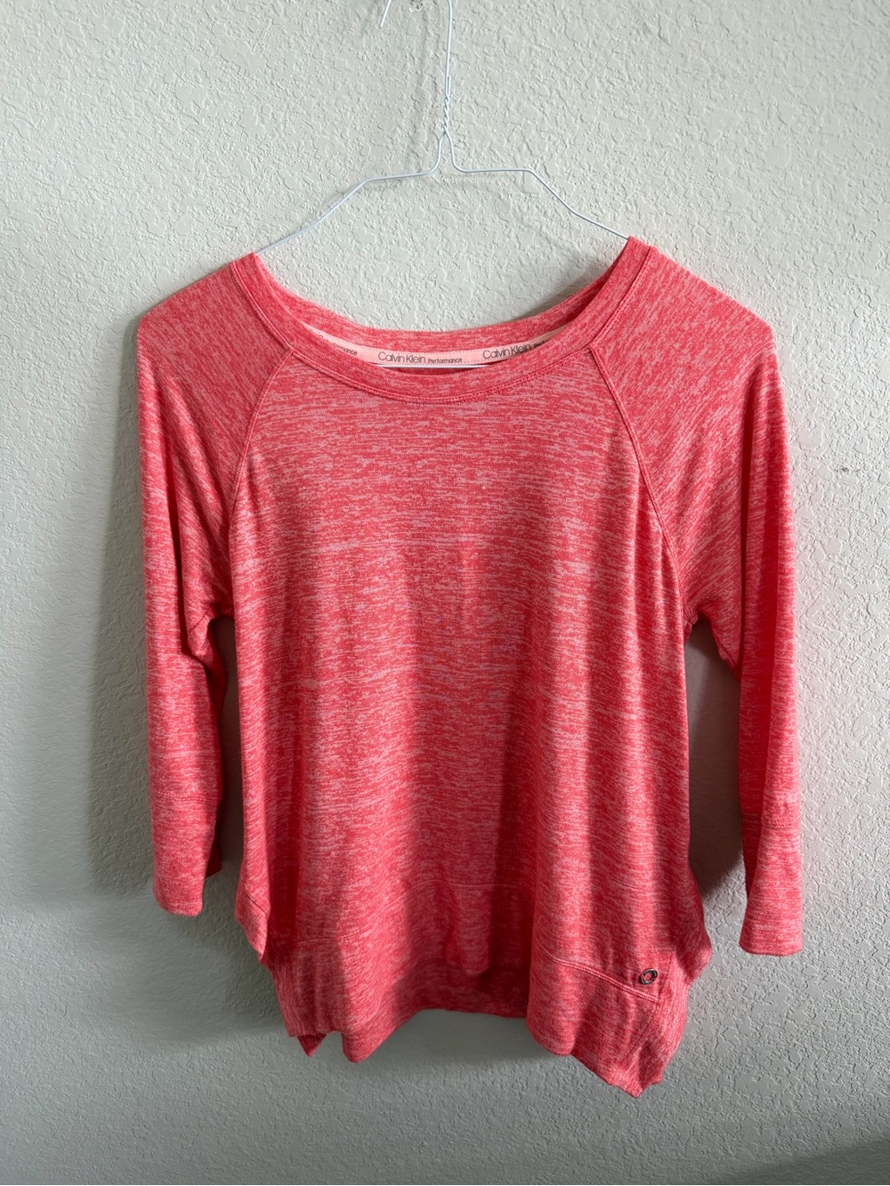 Calvin Klein Performance Heathered Coral Pink Pullover